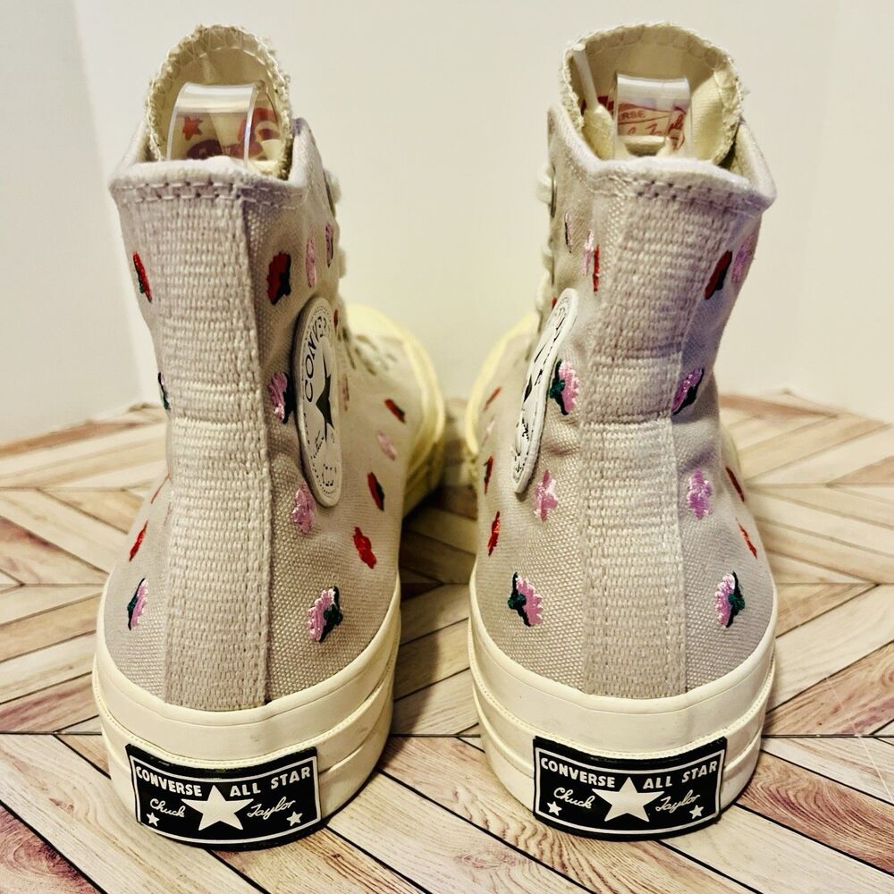 Converse Chuck 70 Summer Energy W 7.5 Shoes Embroidered Floral Desert Sand Egret - Picture 5 of 7